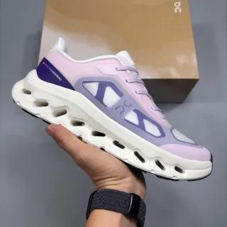 On Pink Purple Sculpted Hollow Midsole Engineered Mesh Upper Sneakers