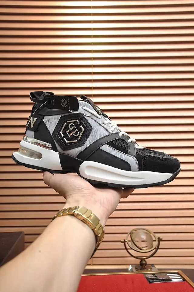 Philipp Plein Active Black Gray White Chunky Sneakers 8