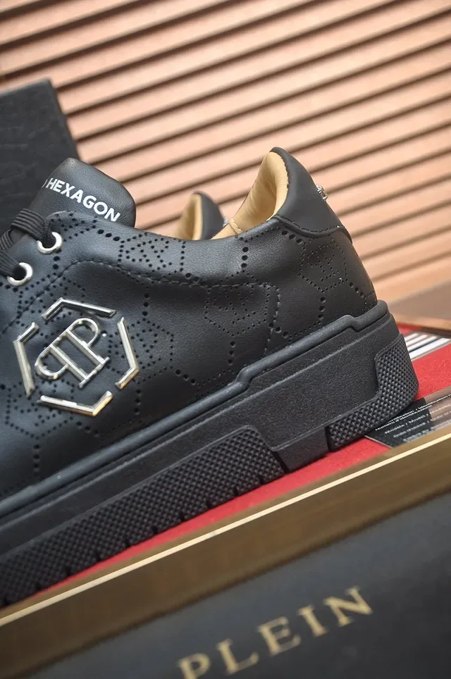 Philipp Plein Hexagon Perforated Black लाइफस्टाइल स्नीकर 9