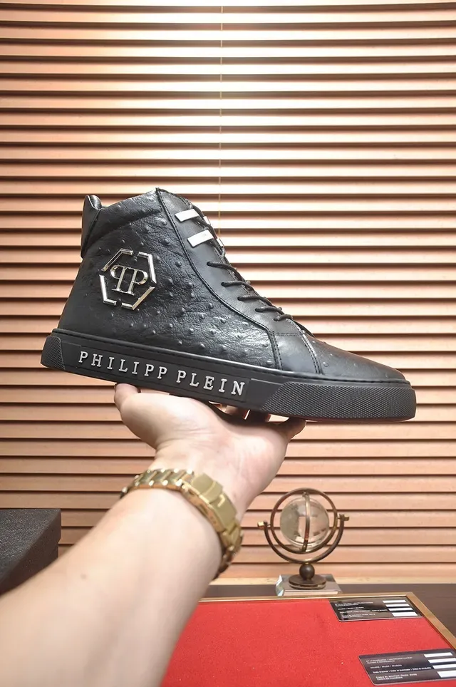 Philipp Plein Zapatillas Lifestyle de Cuero Texturizado de Avestruz de Alto Tobillo 2