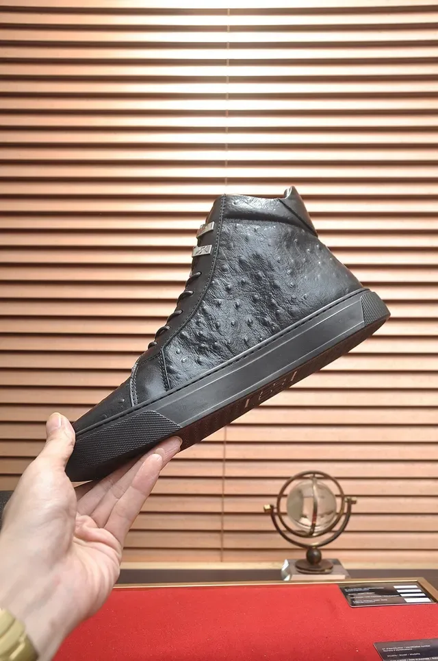 Philipp Plein Zapatillas Lifestyle de Cuero Texturizado de Avestruz de Alto Tobillo 6