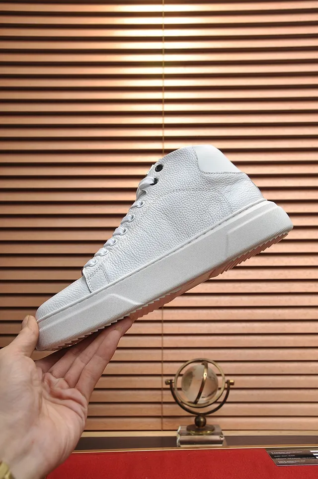 Philipp Plein 高帮白色压纹皮革平台运动鞋 6