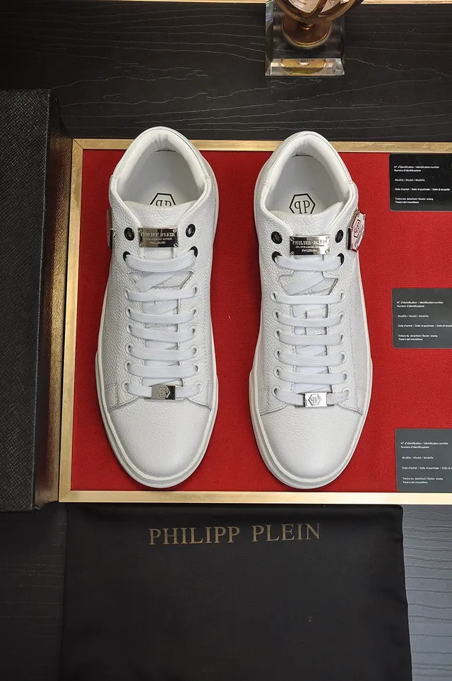 Philipp Plein 高帮白色压纹皮革平台运动鞋 9