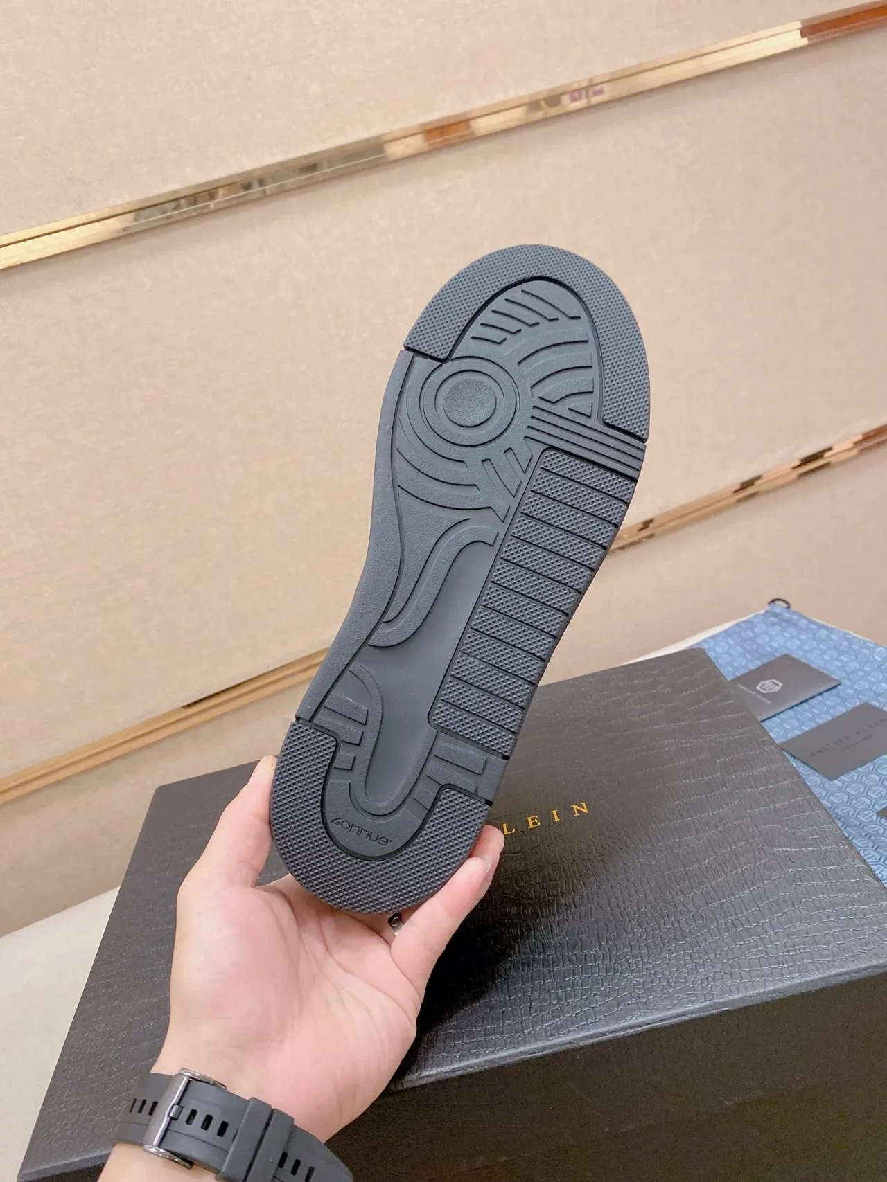 Philipp Plein Liquid Black Leather Platform Lifestyle Sneaker 2