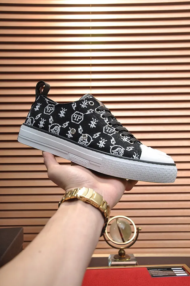 Philipp Plein tênis de lona impressa low top lifestyle 8