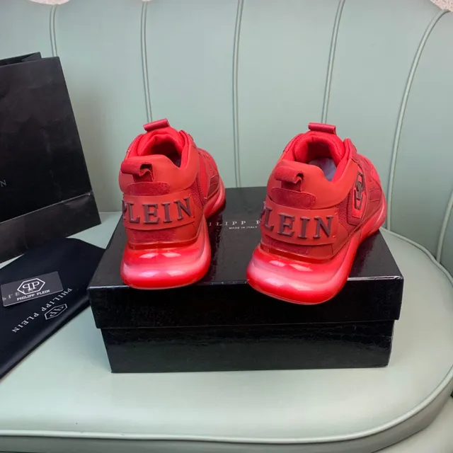 Philipp Plein Red Monochromatic Sculpted Transparent Sole Chunky Sneakers 5
