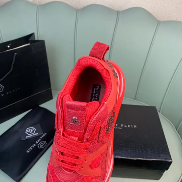 Philipp Plein Red Monochromatic Sculpted Transparent Sole Chunky Sneakers 7