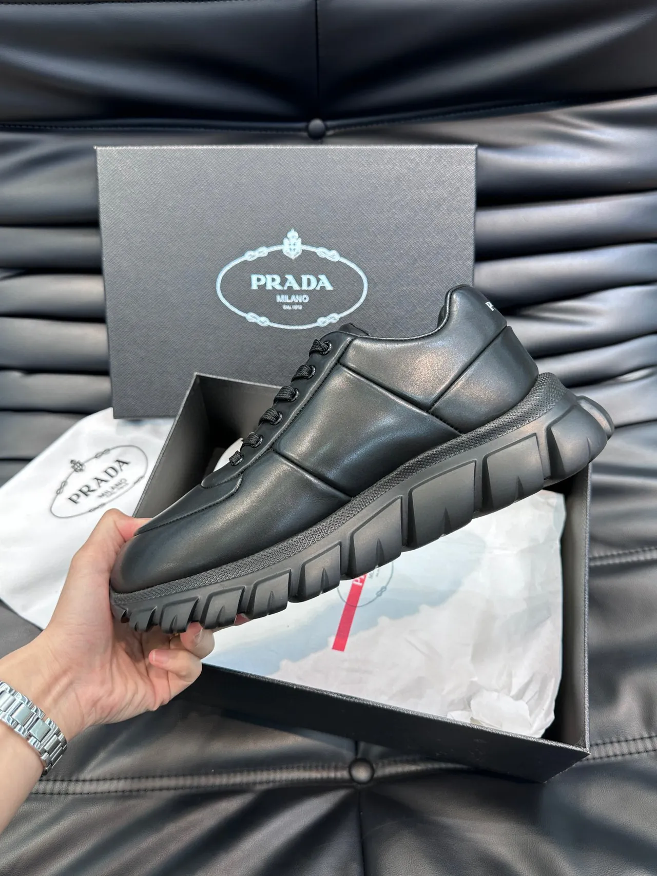 Prada Cloudbust Black Chunky Sneakers 5