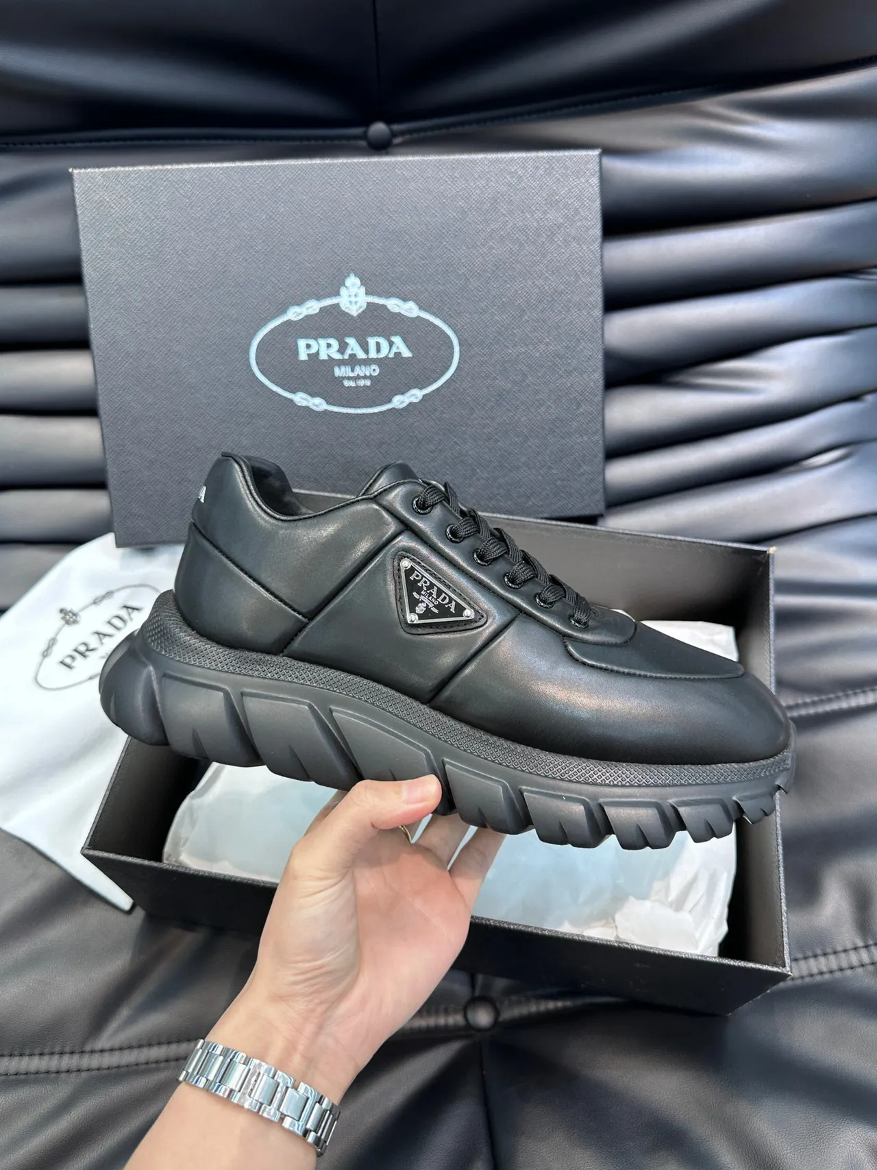 Prada Cloudbust Black Chunky Sneakers 6