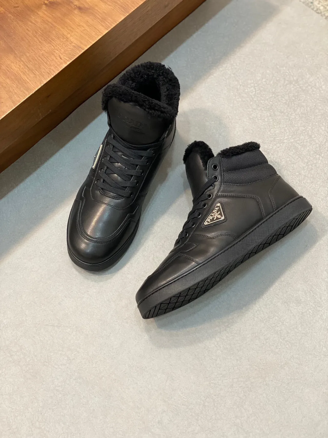 Prada Cloudbust Black High-Top Shearling-Lined Snow Boots 6