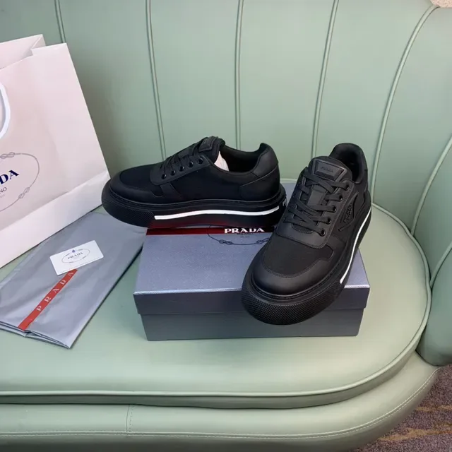 Prada Cloudbust Black Mixed-Material Platform Lifestyle Sneakers 7