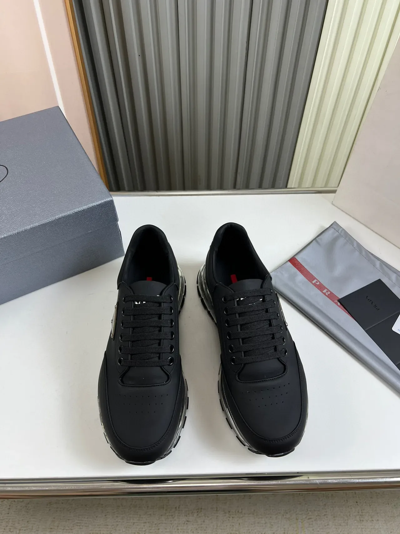 Prada Cloudbust Black Transparent Sole Lifestyle Sneaker 7
