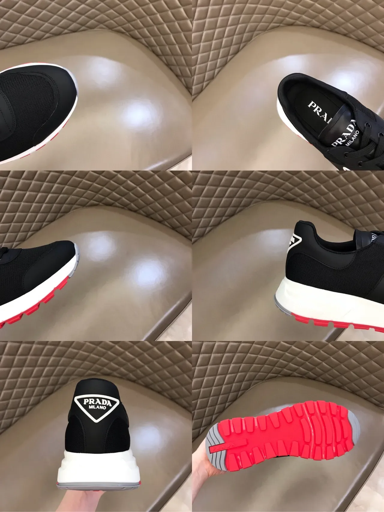Prada Cloudbust Black White Red Lifestyle Sneakers 2