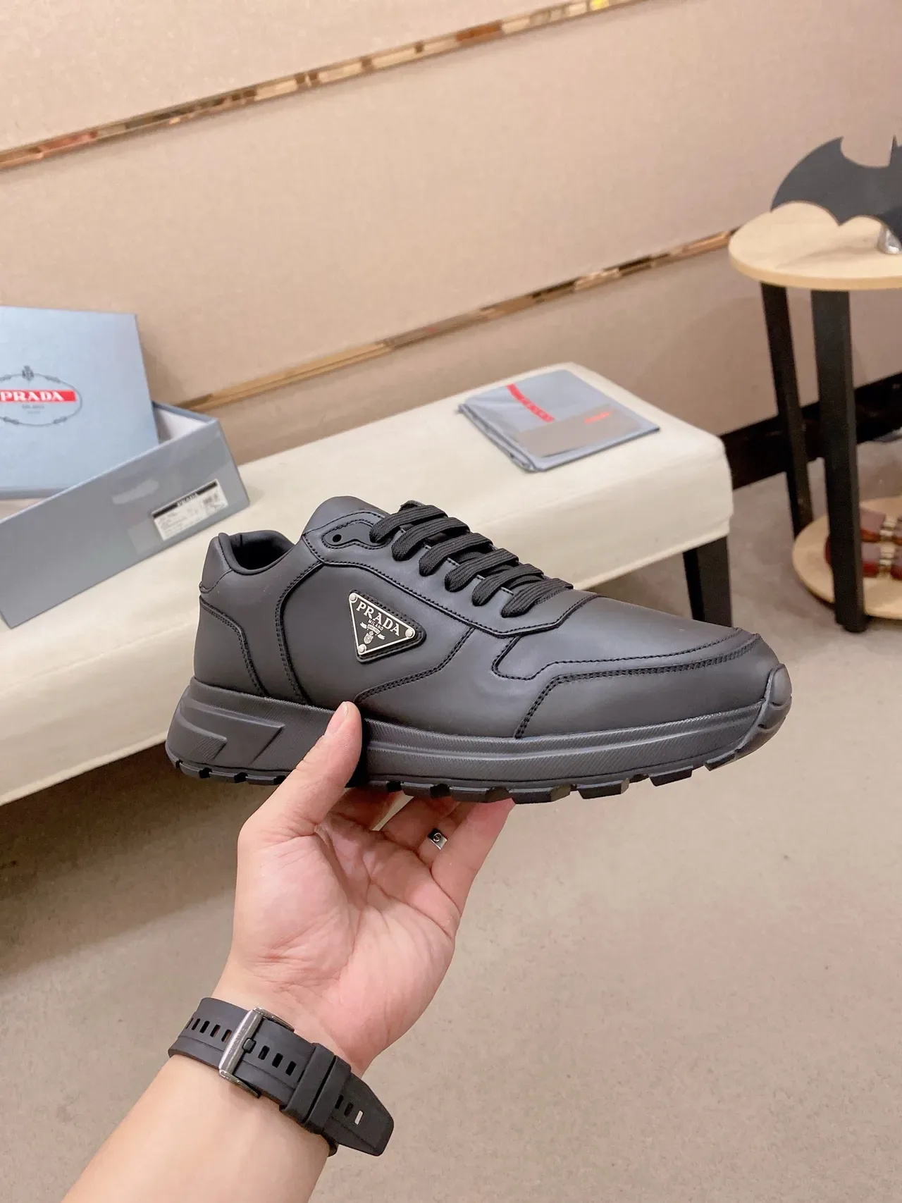 Prada Cloudbust Monochrome Black Lifestyle Sneakers 4