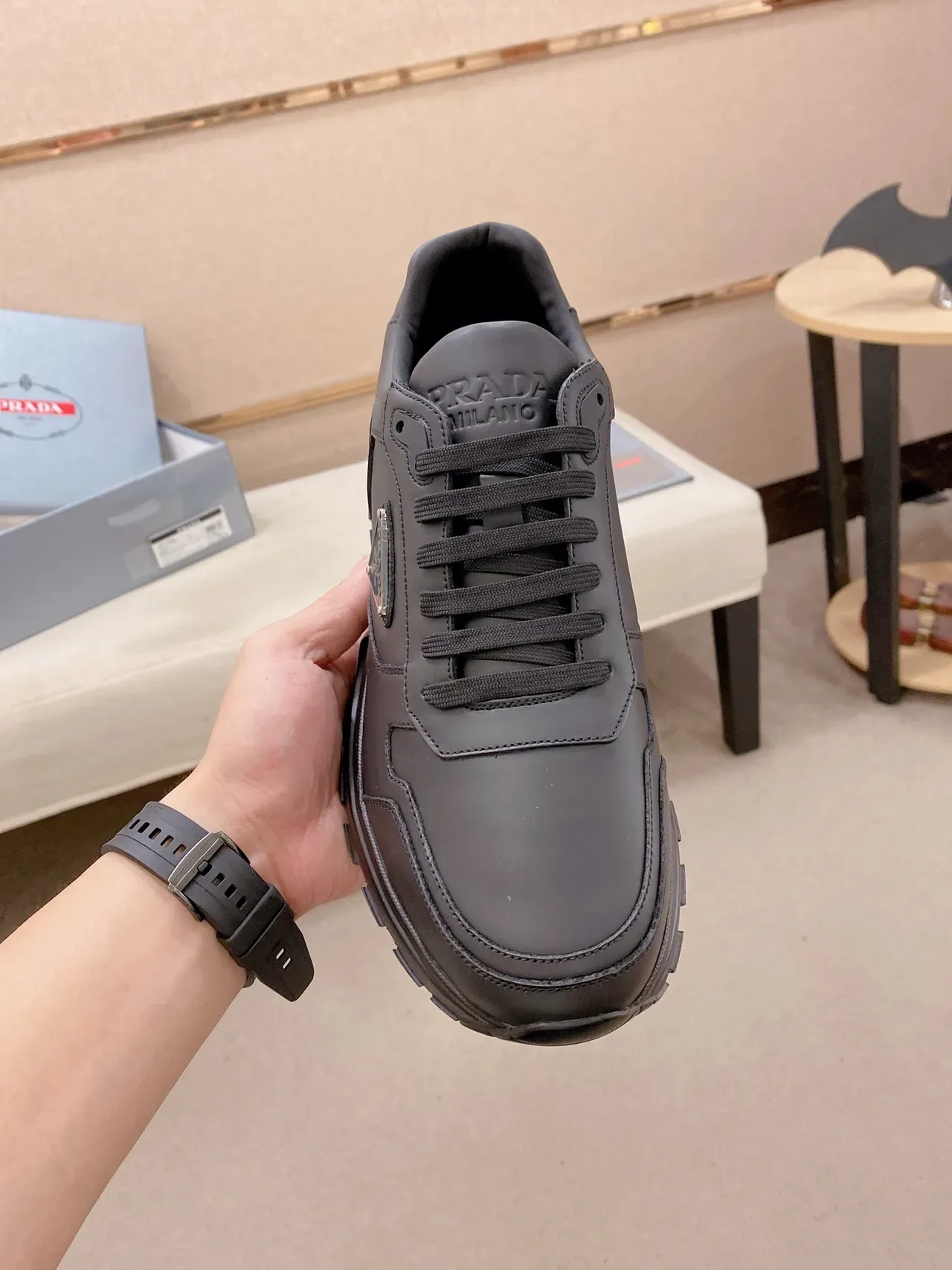 Prada Cloudbust Monochrome Black Lifestyle Sneakers 5
