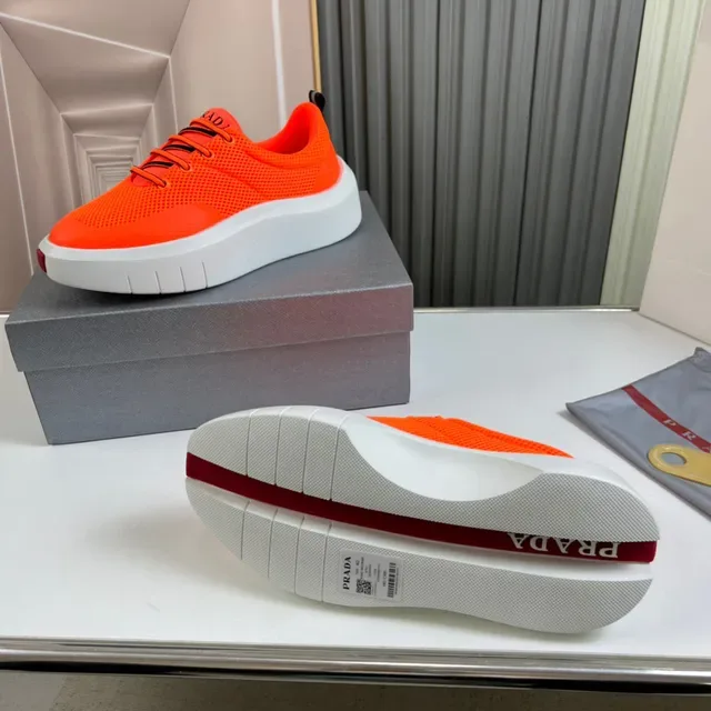 Prada Cloudbust Orange Perforated Mesh Lifestyle Sneakers 2