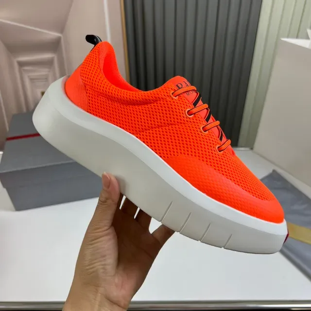 Prada Cloudbust Orange Perforated Mesh Lifestyle Sneakers 3