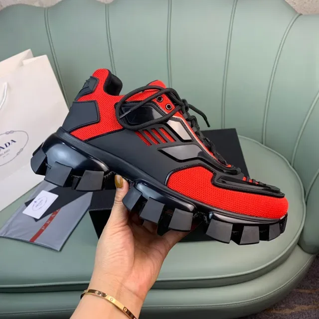 Prada Cloudbust 红黑厚底运动鞋 4