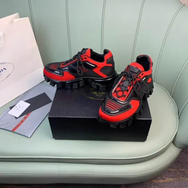 Prada Cloudbust 红黑厚底运动鞋 8