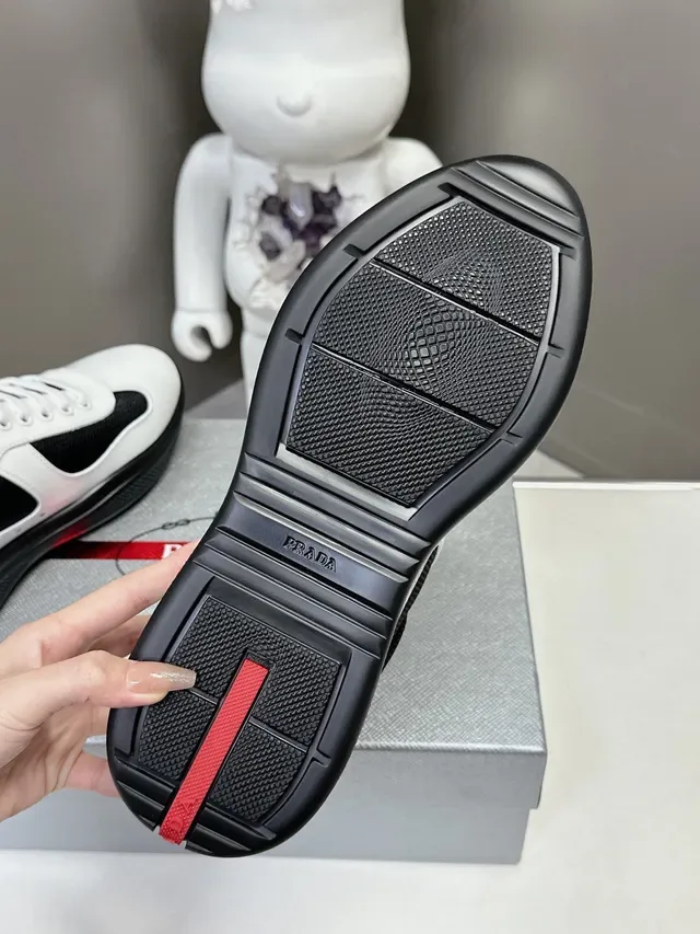 Prada Cloudbust White and Black Patent Leather Lifestyle Sneakers 9