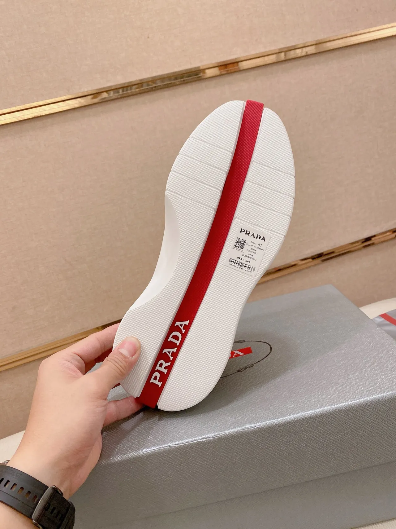 Prada Cloudbust White and Red Lifestyle Sneakers 2