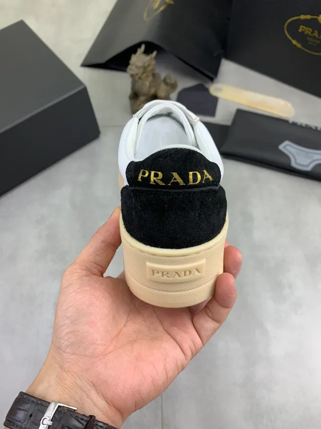 Prada Cloudbust White Black Beige Lifestyle Sneakers 3