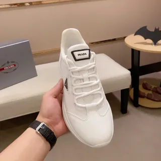 Prada Cloudbust White Black Low-Top Textile-Leather Hybrid Sneakers