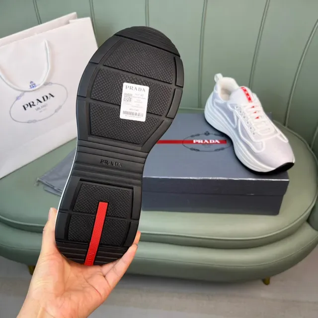 Prada Cloudbust 白灰网面鞋面雕塑中底厚底运动鞋 2
