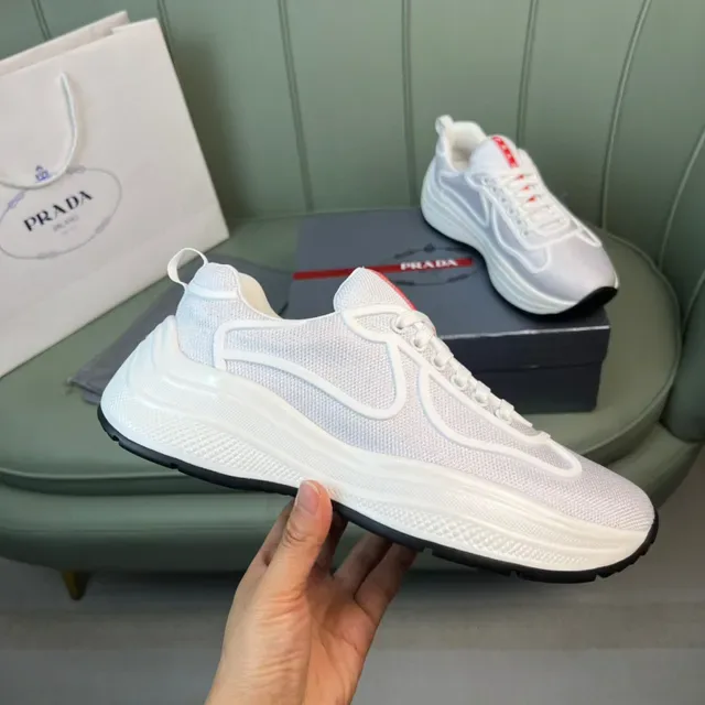 Prada Cloudbust 白灰网面鞋面雕塑中底厚底运动鞋 3