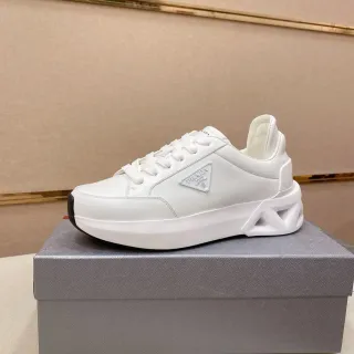 Prada Cloudbust White Leather Platform Chunky Sneakers