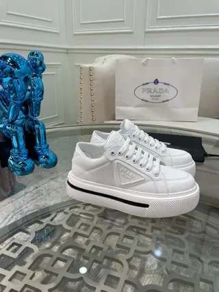 Prada Cloudbust White Leather Platform Lifestyle Sneakers 6