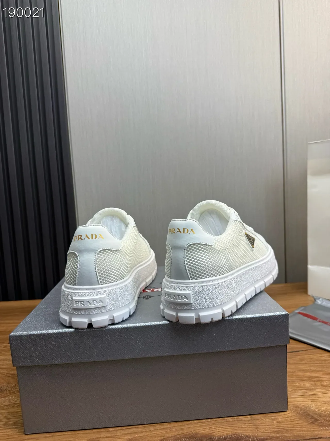 Prada Cloudbust White Mesh and Leather Lifestyle Sneakers 7
