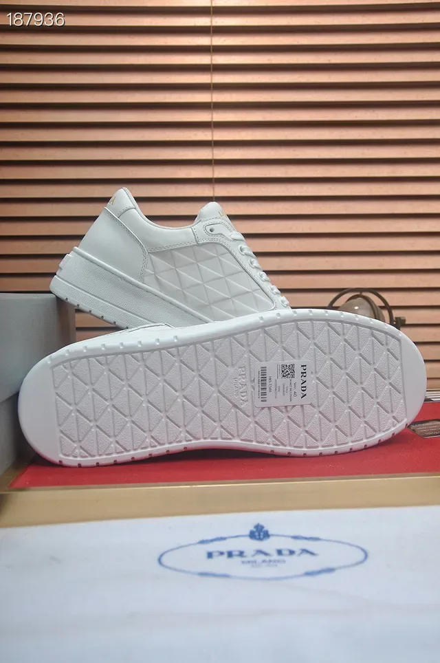 Prada Cloudbust White Quilted Platform Lifestyle Sneakers 2