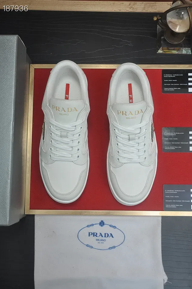 Prada Cloudbust White Quilted Platform Lifestyle Sneakers 3