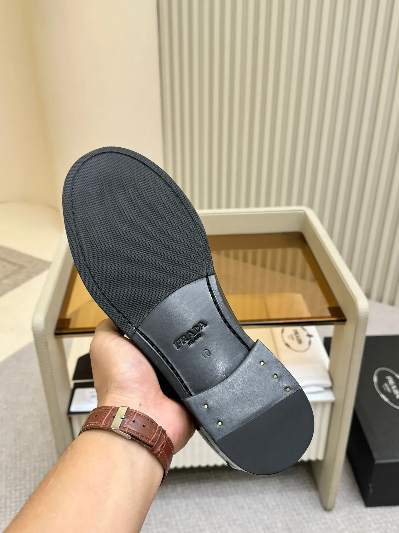 Prada Horsebit Loafers Couro Patentado Preto 2