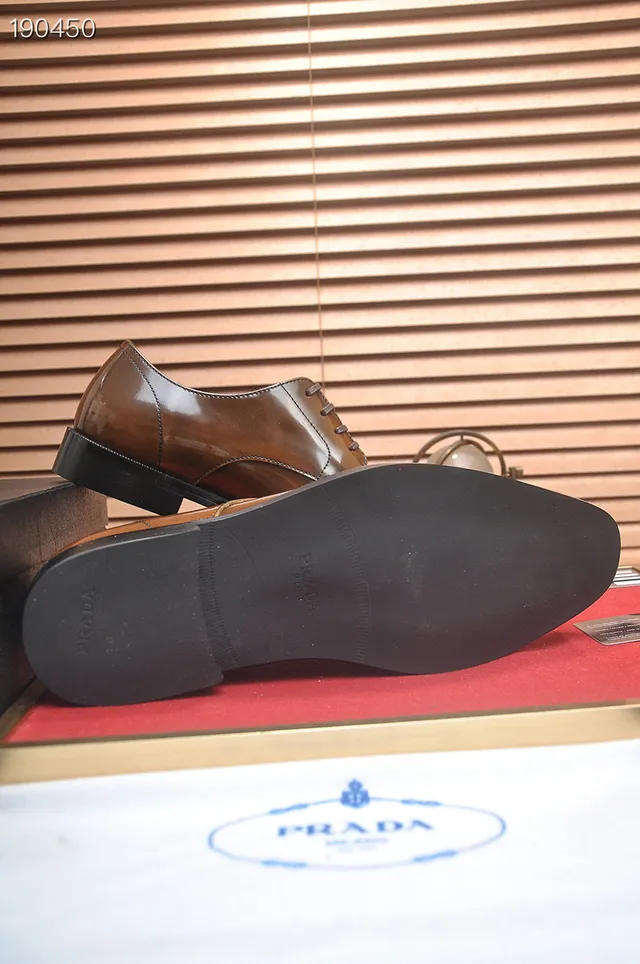 Prada Polished Tan Cap-Toe Oxford Shoes 2