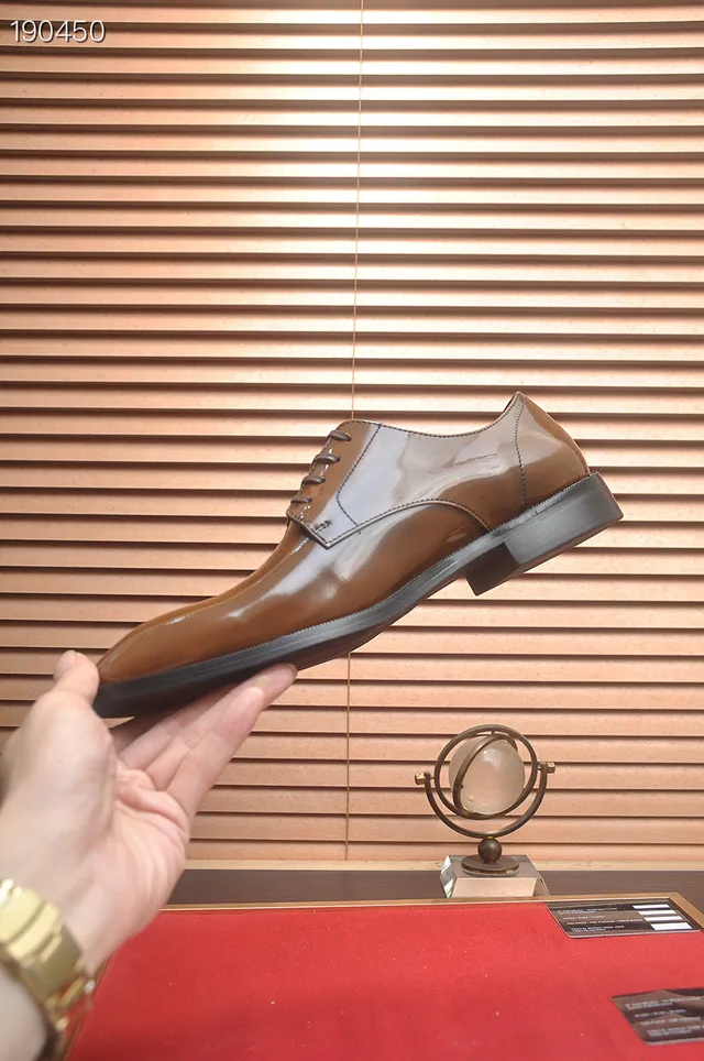 Prada Polished Tan Cap-Toe Oxford Shoes 5