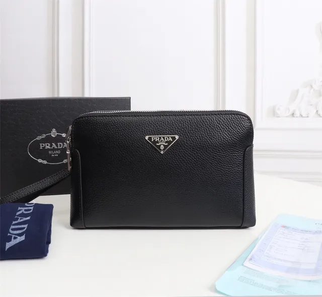 Prada Vitello Pezzato 黑银粒面皮革拉链盖手袋 5