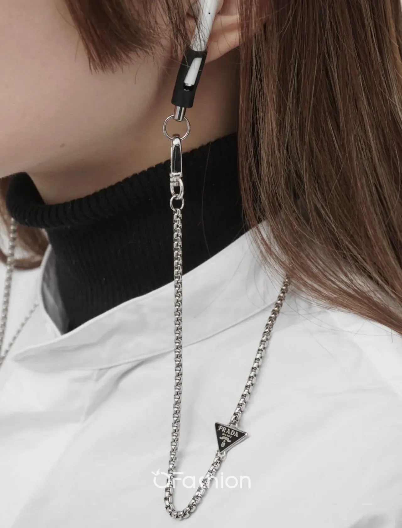 Prada White Black Stem Accents TWS Earbuds 9