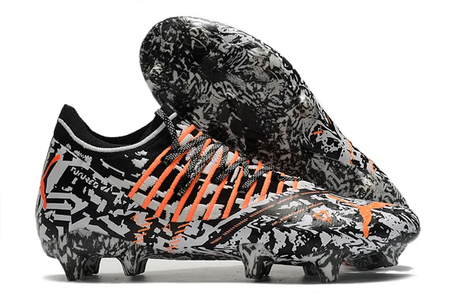 Puma Future Z কমলা সোনালি ক্রিটেড আপার অ্যাসিমেট্রিক্যাল লেসিং দৃঢ় মাটি ফুটবল জুতা 3