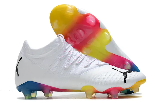 Puma Future Z কমলা সোনালি ক্রিটেড আপার অ্যাসিমেট্রিক্যাল লেসিং দৃঢ় মাটি ফুটবল জুতা 6