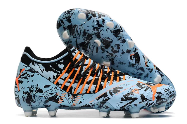 Puma Future Z কমলা সোনালি ক্রিটেড আপার অ্যাসিমেট্রিক্যাল লেসিং দৃঢ় মাটি ফুটবল জুতা 22