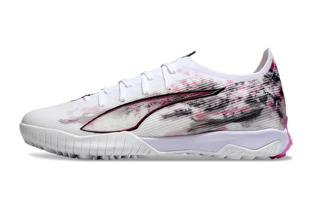 Puma Future Z أبيض وردي متعرج أعلى صناعي طباعة مجردة أرضية كرة القدم 7