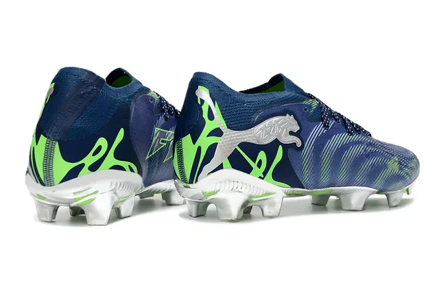 Puma 海军绿 低帮 针织领 波浪图案 鞋面 人工草地足球鞋 5