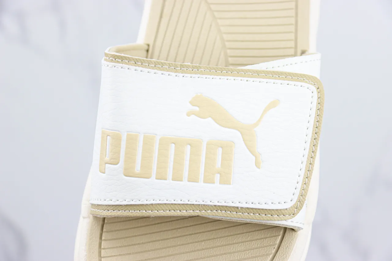 白色和米色 Puma Slide 拖鞋 4