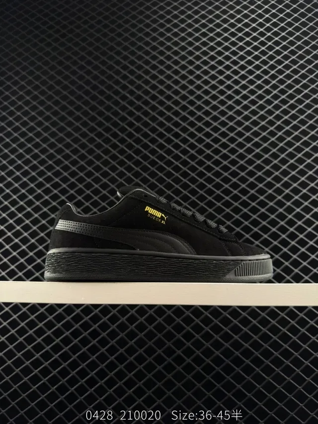 Puma Suede XL Black Suede Platform Lifestyle Sneakers 7