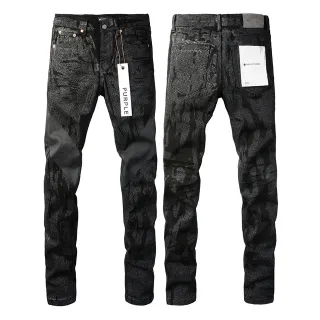 Jeans pretos slim-fit com estampagem crackle de Purple Brand