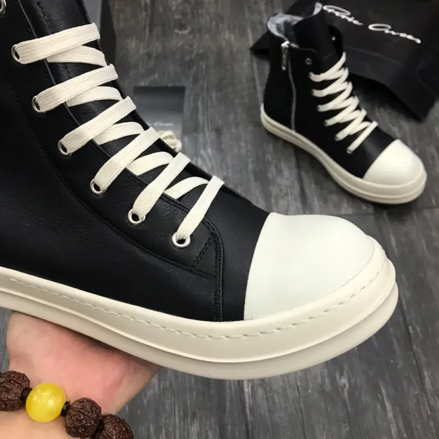 Rick Owens Geobasket 黑色和白色平台踝靴 6