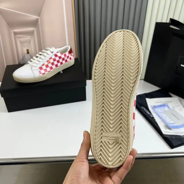 Saint Laurent Checkerboard Leather Low-Top Lifestyle Sneakers 3