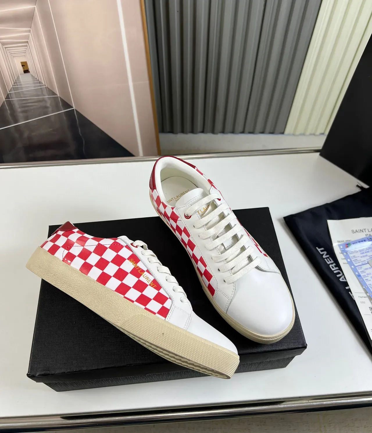 Saint Laurent Checkerboard Leather Low-Top Lifestyle Sneakers 5
